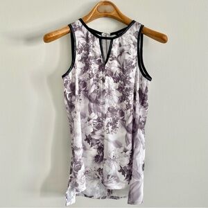 Express Black Satin Trim Floral Tank Size XS